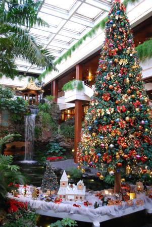 White Swan Hotel waterfall atrium