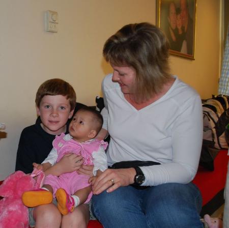 Tim holding Elizabeth