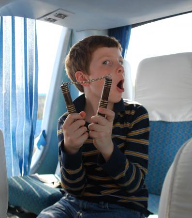 Tim with nunchucks
